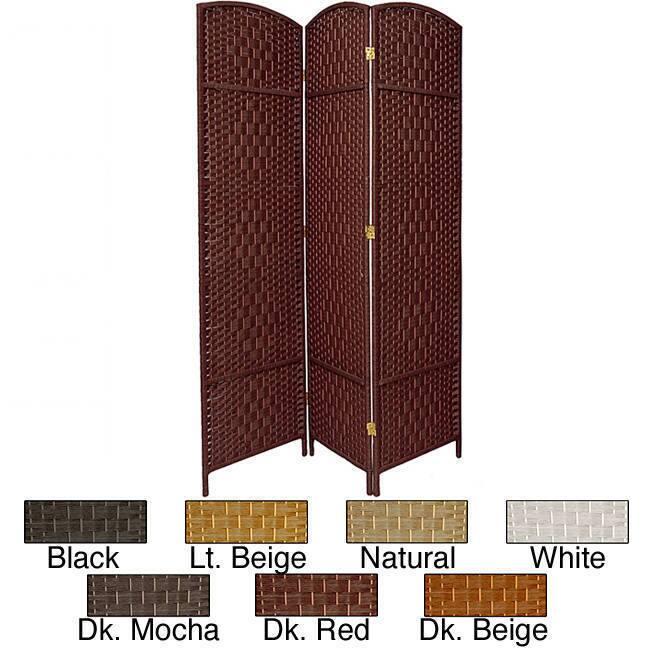 Handmade Seven-foot Diamond Weave Wood/Plant Fiber Room Divider (China)