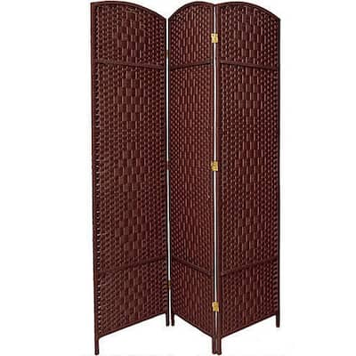 Handmade Seven-foot Diamond Weave Wood/Plant Fiber Room Divider (China)