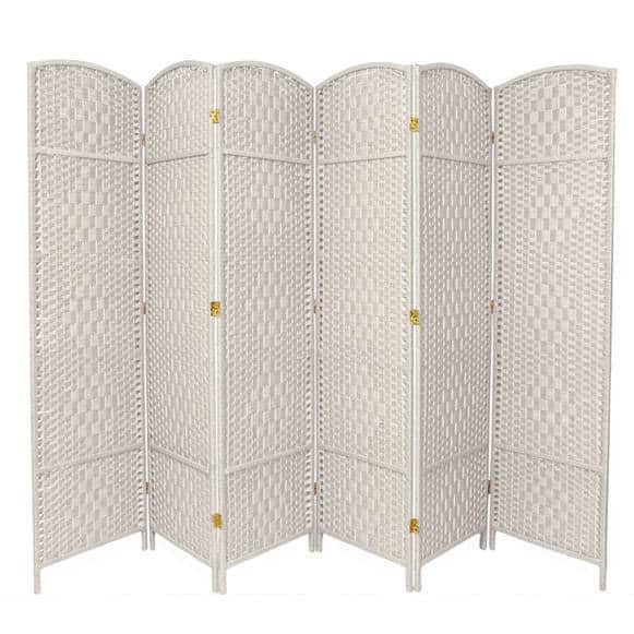 Handmade Seven-foot Diamond Weave Wood/Plant Fiber Room Divider (China)