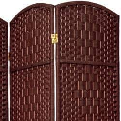 Handmade Seven-foot Diamond Weave Wood/Plant Fiber Room Divider (China)