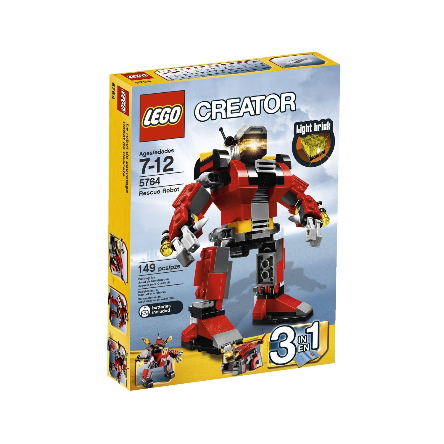 Lego Creator 3 In 1 Rescue Robot 5764 Overstock