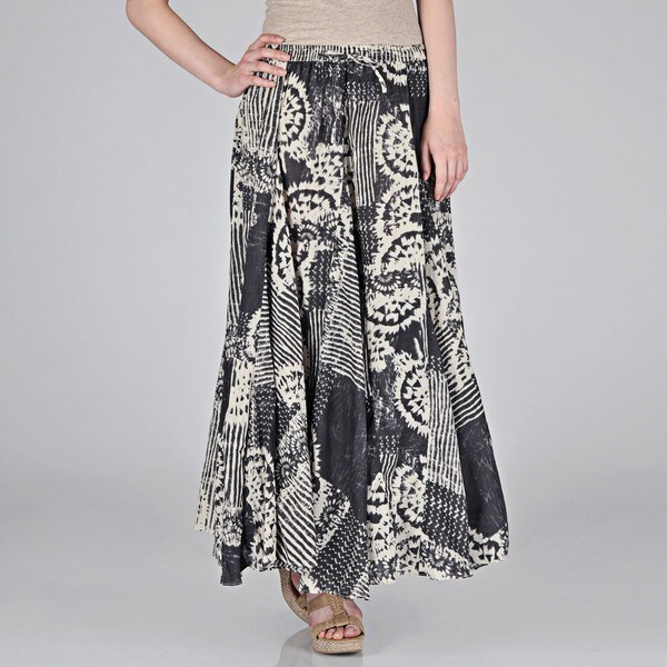 Grace Element Women's Kaleidoscope Cotton Crinkle Skirt - Overstock ...