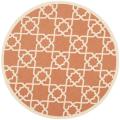 Safavieh Courtyard Geometric Trellis Terracotta/ Beige Indoor/ Outdoor Rug - 6'7" x 6'7" round