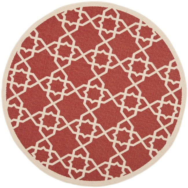 Shop Safavieh Courtyard Geometric Trellis Red/ Beige Indoor/ Outdoor