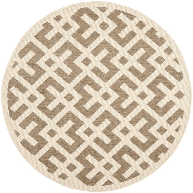 Poolside Brown/bone Indoor Outdoor Polypropylene Rug (53 Round)