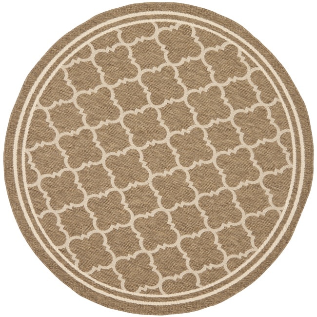 Poolside Brown/ Bone Indoor Outdoor Rug (67 Round)