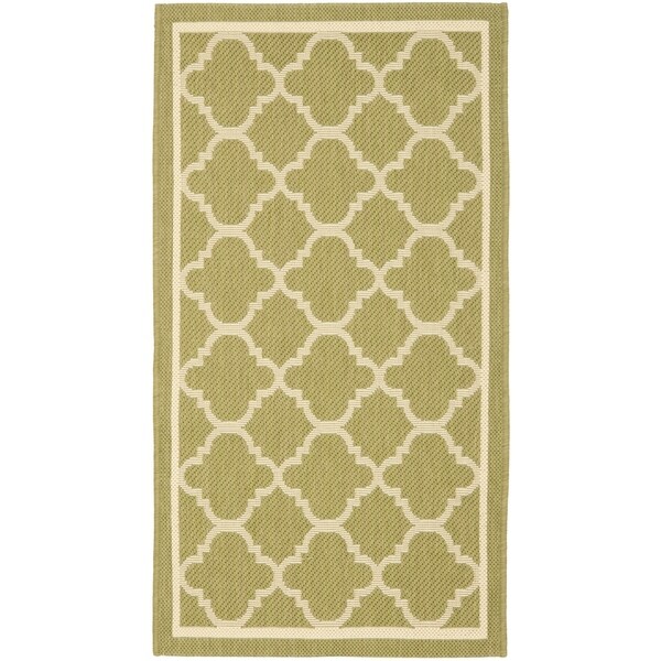 Safavieh Poolside Green/Beige Indoor/Outdoor Polypropylene Rug - 2'-7" x 5'