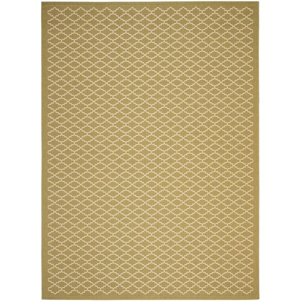Safavieh Poolside Green/ Beige Indoor Outdoor Rug - 9' x 12'