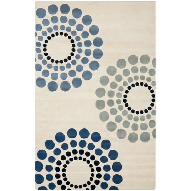 Handmade Soho Celeste Ivory New Zealand Wool Rug (76 X 96)