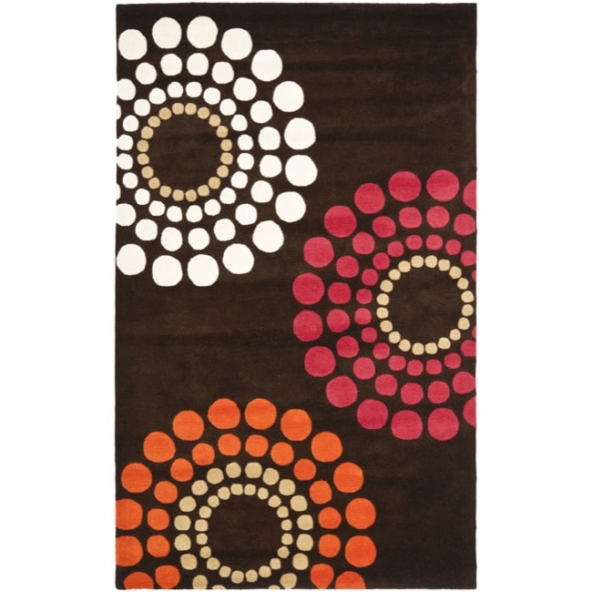 Handmade Soho Celeste Brown New Zealand Wool Rug (76 X 96)