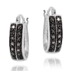 Sterling Silver Db Designs Men S Jewelry For Less Db Designs Sterling Silver 1 4ct Tdw Two Row Black Diamond Hoop Earrings
