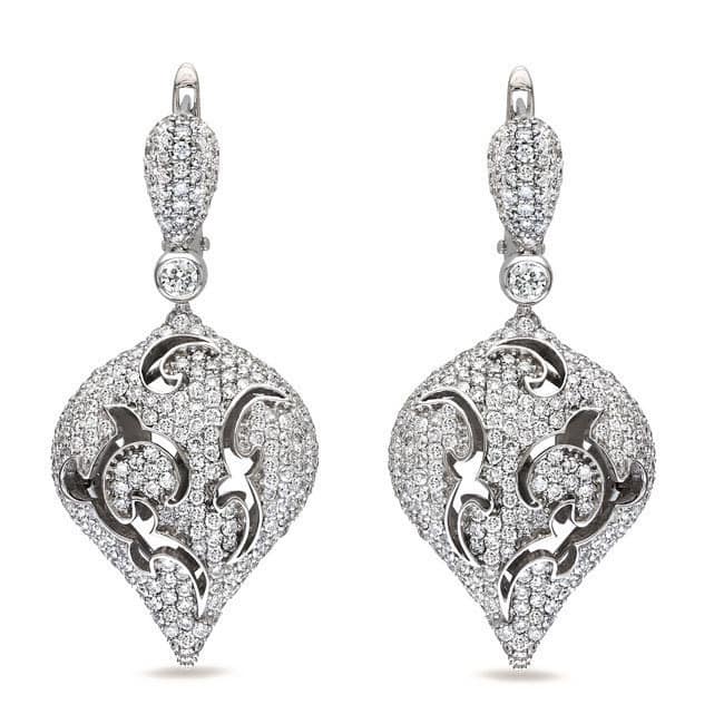 Miadora Signature Collection 18k White Gold 4ct TDW Diamond Earrings