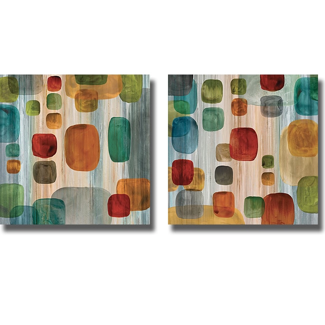 Angela Perry Suspended Gems I & II 2 piece Canvas Art Set