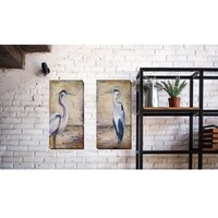 Patricia Pinto 'blue Heron I And Ii' 2-piece Canvas Art Set (24 In X 12 