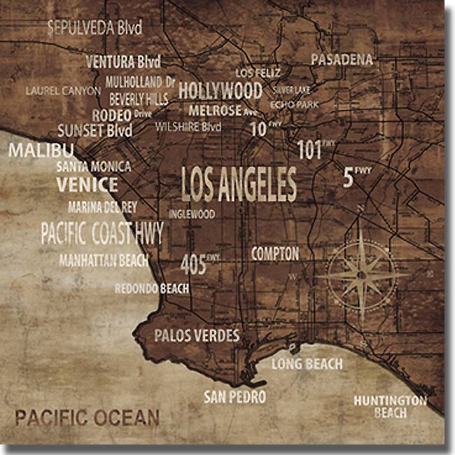 Luke Wilson 'Map of Los Angeles' Canvas Art