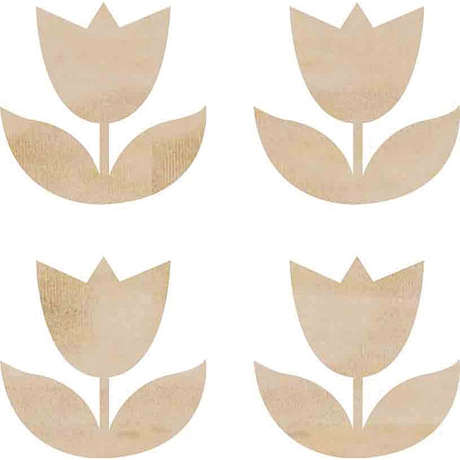 Kaisercraft Tullips Wood Flourishes (pack Of 4)