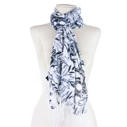 Handmade Grey Flowering Scarf (India) Scarves & Wraps