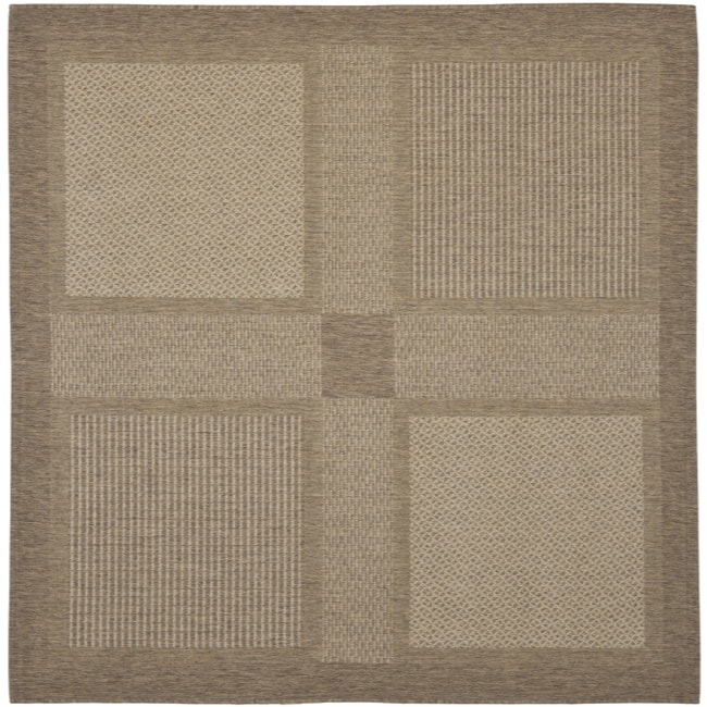 Poolside Brown/ Natural Indoor Outdoor Rug (67 Square)