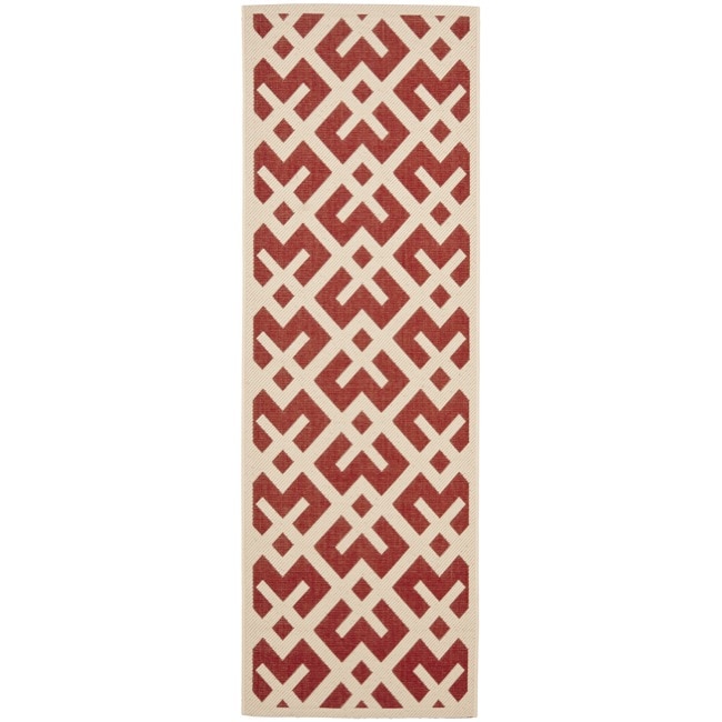 Poolside Red/ Bone Indoor Outdoor Rug (24 X 911)