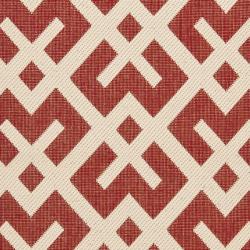 Poolside Red/ Bone Indoor Outdoor Rug (2'4 x 6'7) Safavieh Runner Rugs