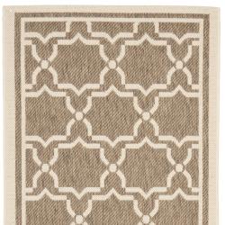 Poolside Brown/Bone Indoor/Outdoor Polypropylene Rug (2'4" x 6'7") Safavieh Runner Rugs