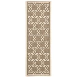 Poolside Brown/Bone Indoor/Outdoor Polypropylene Rug (2'4" x 6'7") Safavieh Runner Rugs