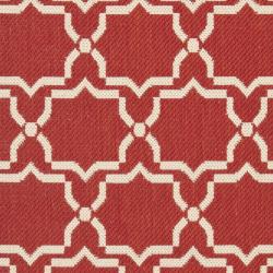 Poolside Red/Bone Indoor/Outdoor Polypropylene Rug (2'4" x 6'7") Safavieh Runner Rugs