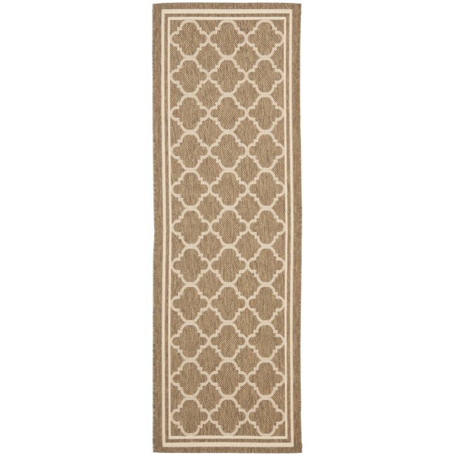 Poolside Brown/ Bone Indoor Outdoor Rug (24 X 67)