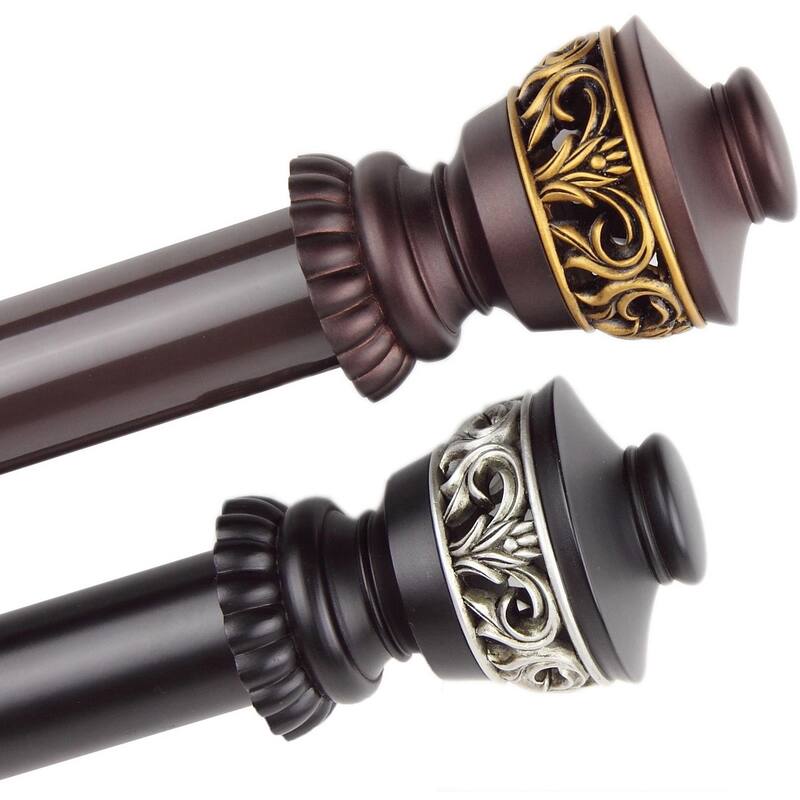 InStyleDesign Scroll Adjustable Curtain Rod Set