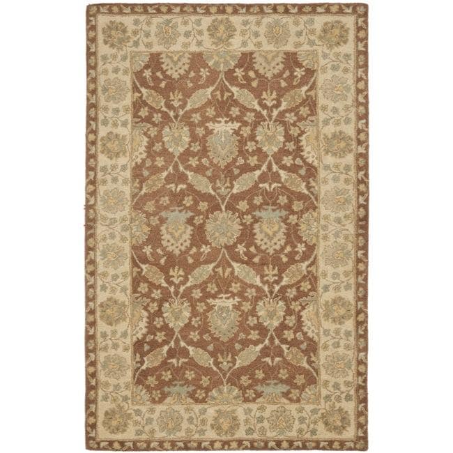 Handmade Farahan Brown/ Taupe Wool Rug (4 X 6)