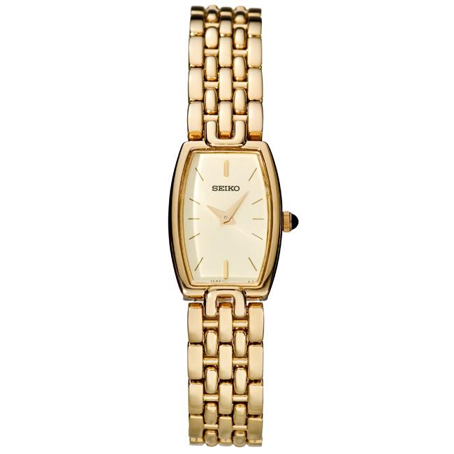 Seiko Womens SXDF92 Dress Gold tone Stainless Steel Swarovski Crystal