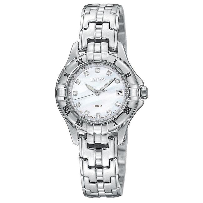 Seiko Womens Bracelet Stainless Steel Quartz Diamond Watch