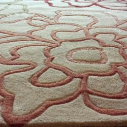 nuLOOM Handmade Beige Norwegian Floral Pattern Sketch Rug ...