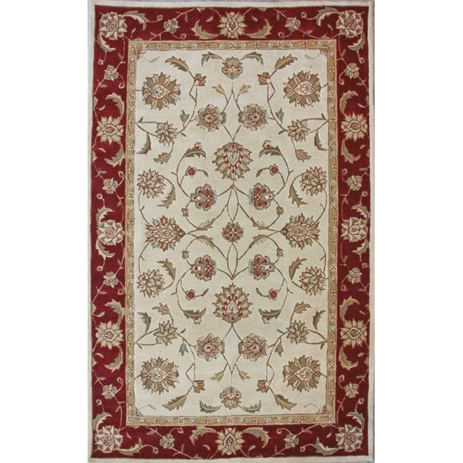 Handmade Alexa Athena Oriental Persian Burgundy Rug (5 x 8