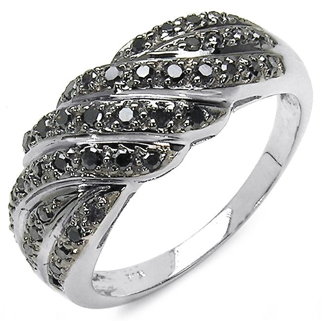 Sterling Silver 3/8ct TDW Black Diamond Fashion Ring   13065049