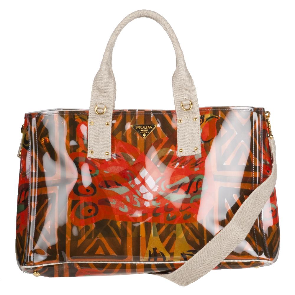 Prada Printed Vinyl Tote Bag