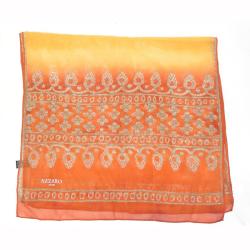 Azzaro Orange Floral Silk Scarf