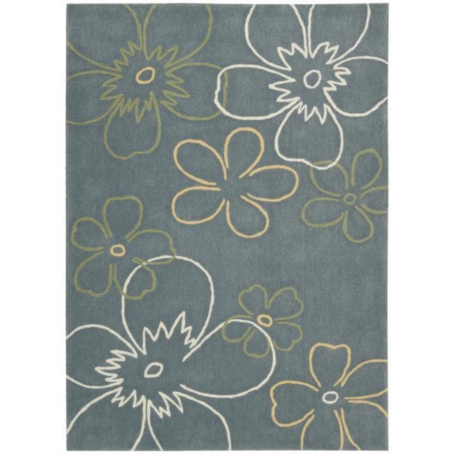 Hand tufted Metropolitan Blue Floral Rug (8 x 106)