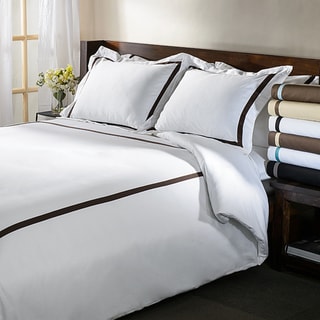 Superior 300-Thread Count Cotton Breathable Solid Duvet Cover Set