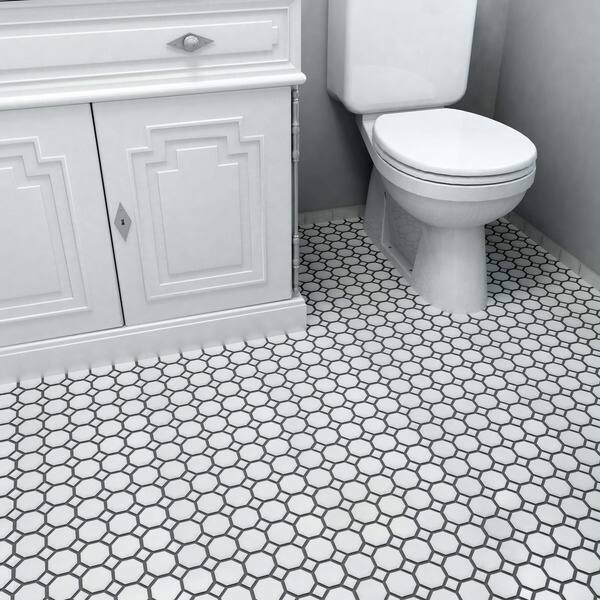 Somertile 11 5x11 5 Inch Victorian Octagon White With Dot Inch Victorian Octagon White With Dot