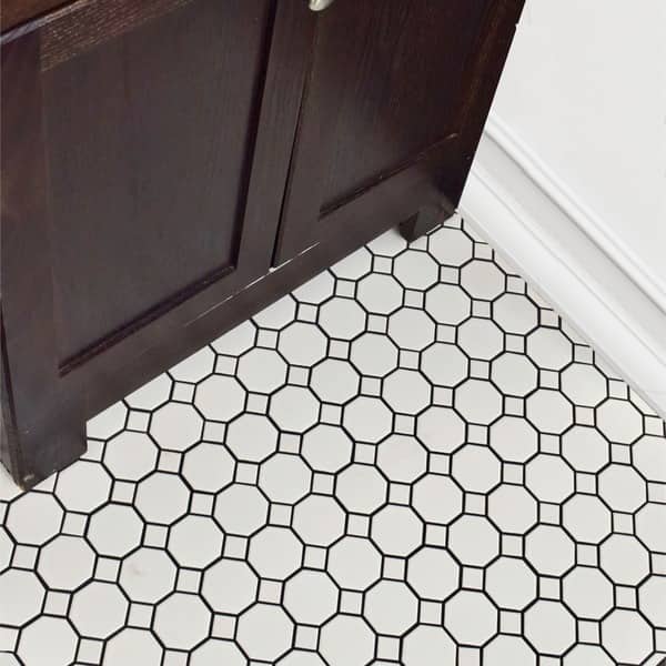 Somertile 11 5x11 5 Inch Victorian Octagon White With Dot Inch Victorian Octagon White With Dot