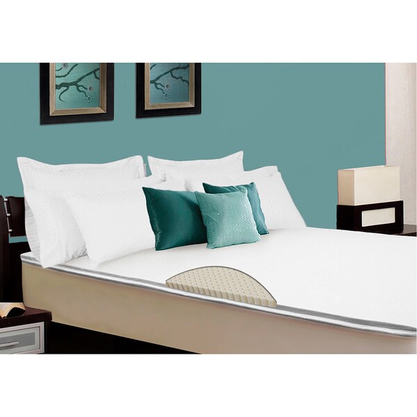 Select Luxury E.C.O. Naturally Dunlop Latex 2-inch King Size Reversible Mattress Topper With Cover