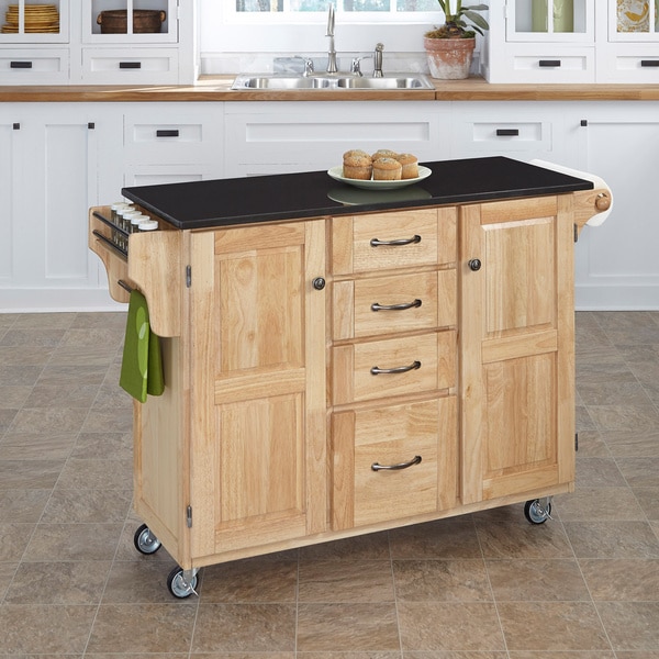 Copper Grove Puff Island Natural Finish Black Granite Top ...