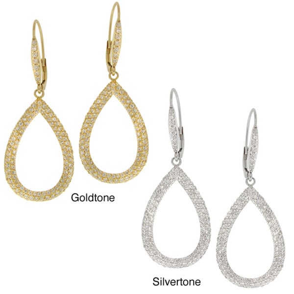 Icz Stonez CZ Teardrop Dangle Earrings