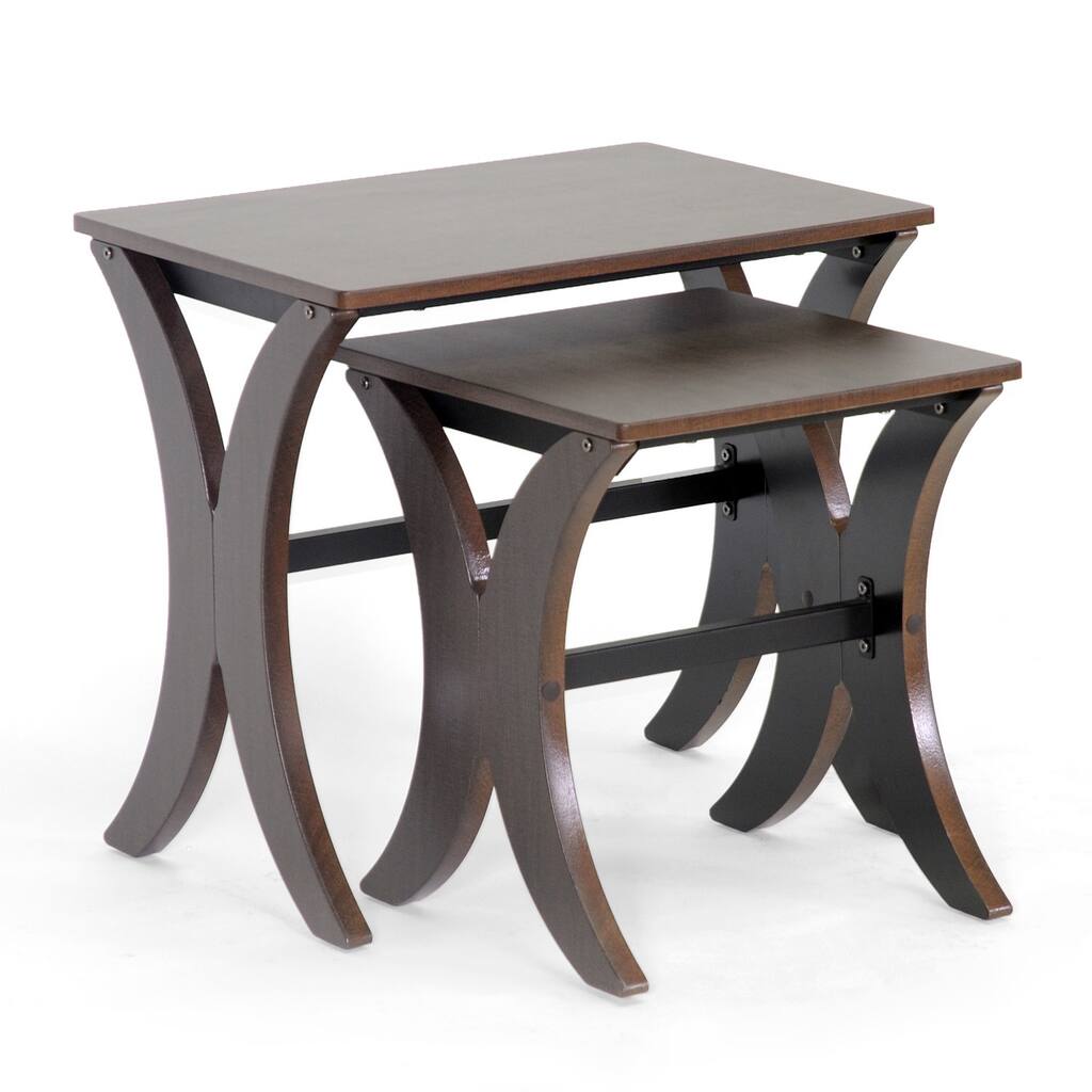 Xavier Brown MDF/ Steel Modern Nesting Table Set