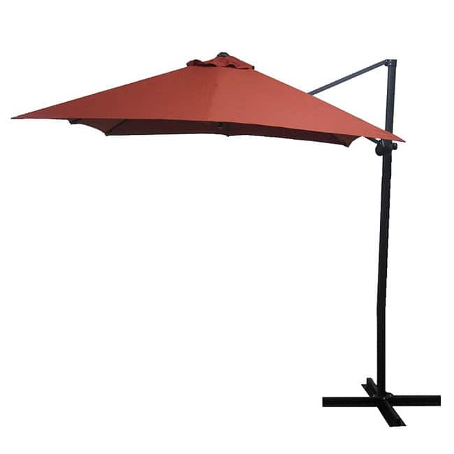 Escada Designs Elegant Brick Red Square Steel Offset Umbrella