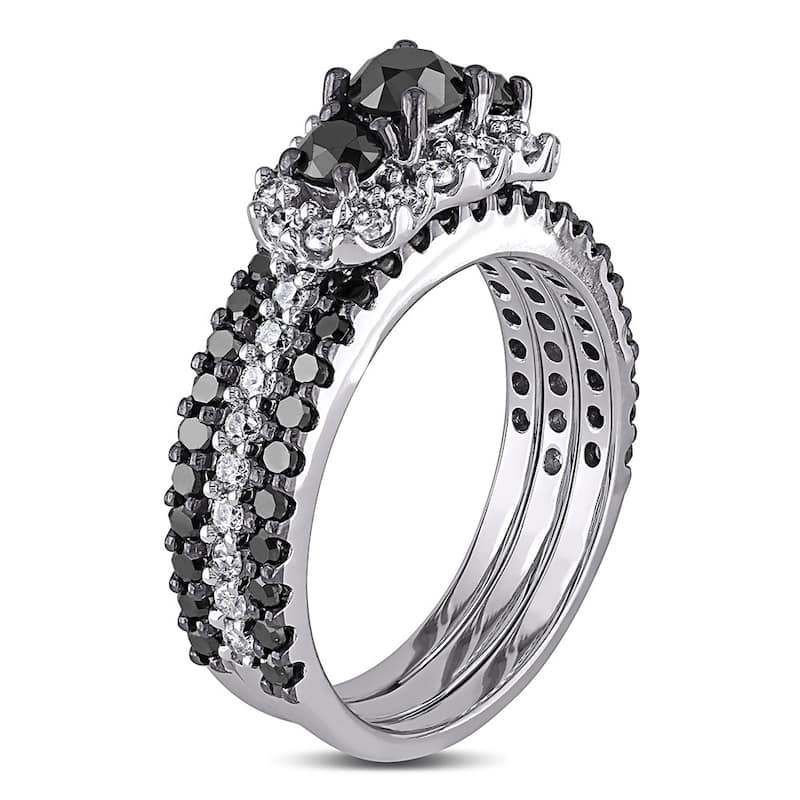 Miadora Signature Collection 2 CT Black and White Diamond TW Fashion Ring 10k White Gold GH I2;I3 Black Rhodium Plated