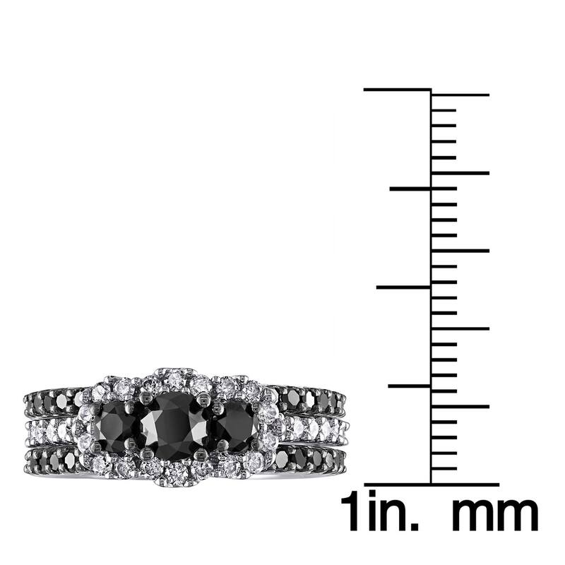 Miadora Signature Collection 2 CT Black and White Diamond TW Fashion Ring 10k White Gold GH I2;I3 Black Rhodium Plated