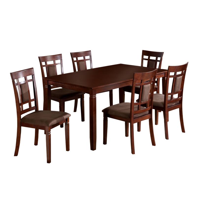 Mulani Modern Dark Cherry Solid Wood 7-Piece Dining Set by Furniture of America