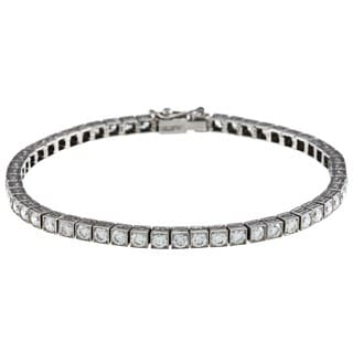 Platinum 5ct TDW Diamond Antique Tennis Bracelet (I J, SI1 SI2) Estate and Vintage Bracelets